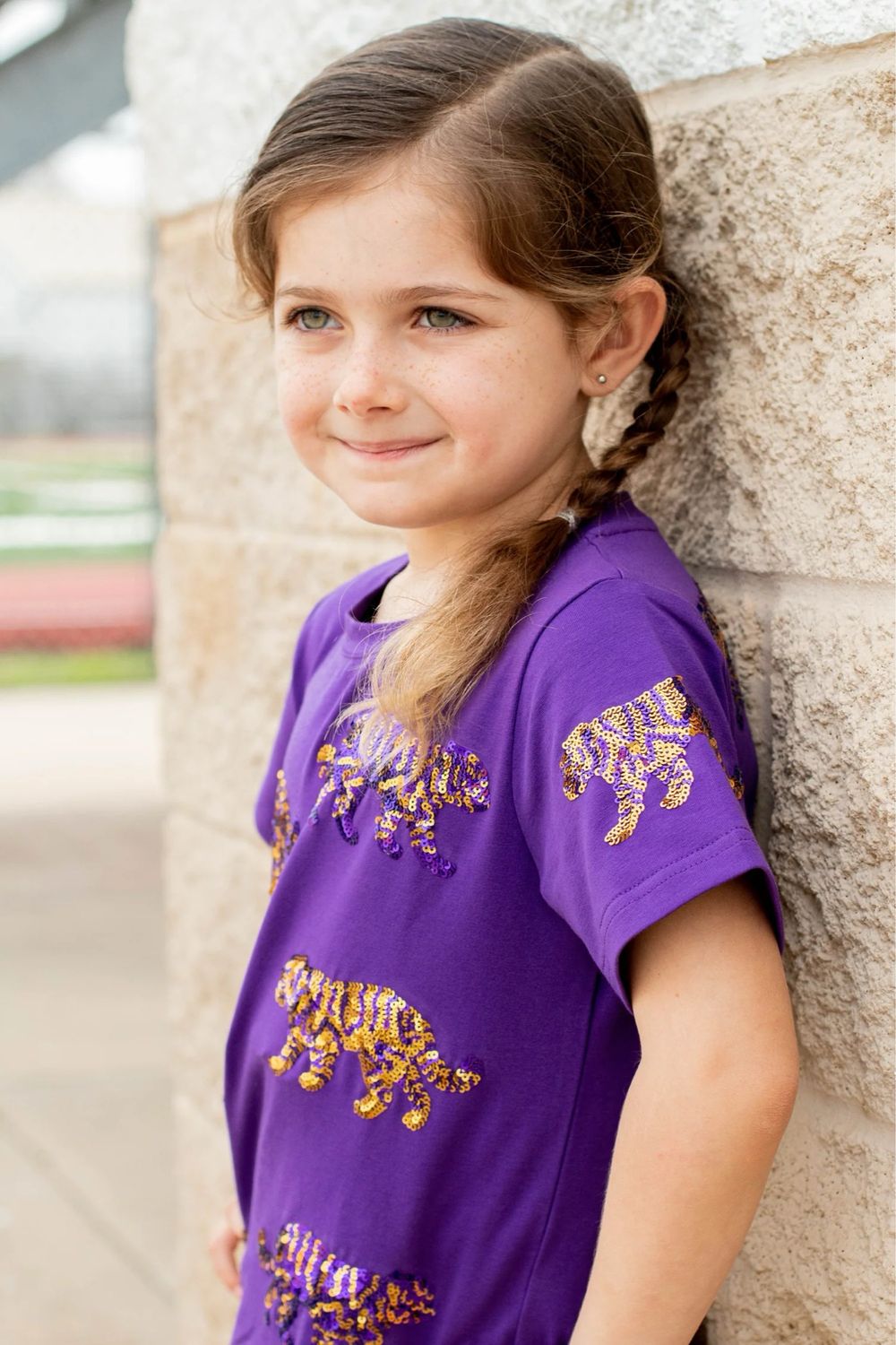 Little Girls Sequin Tiger Tank
