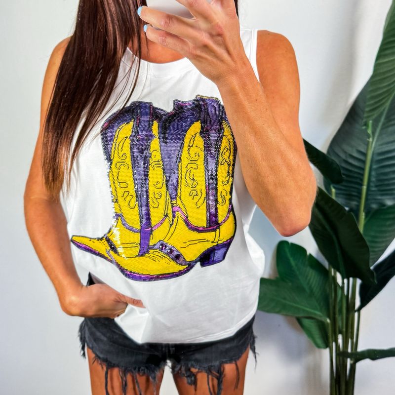 Sequin Boots Tank