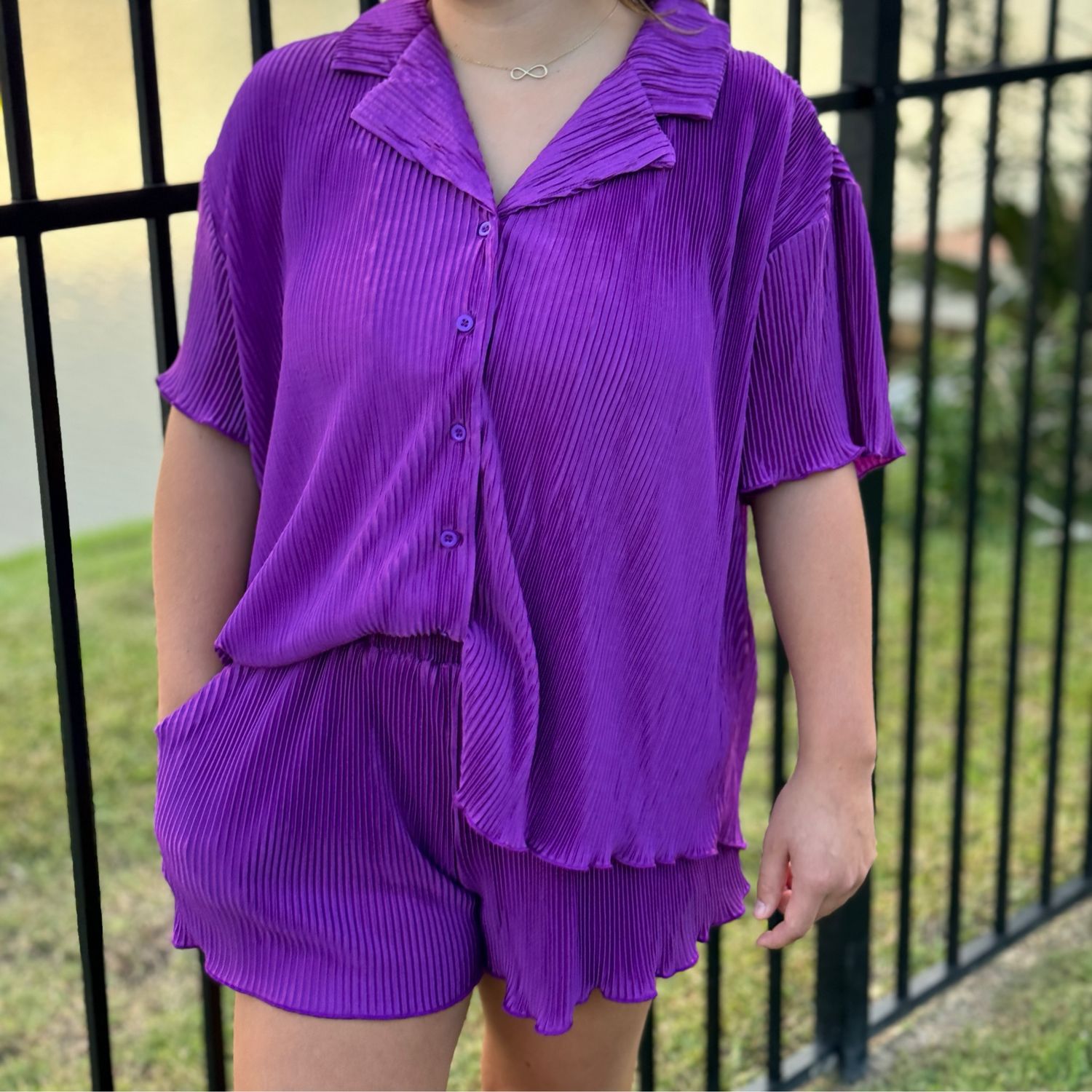Purple Slinky Two Piece Set