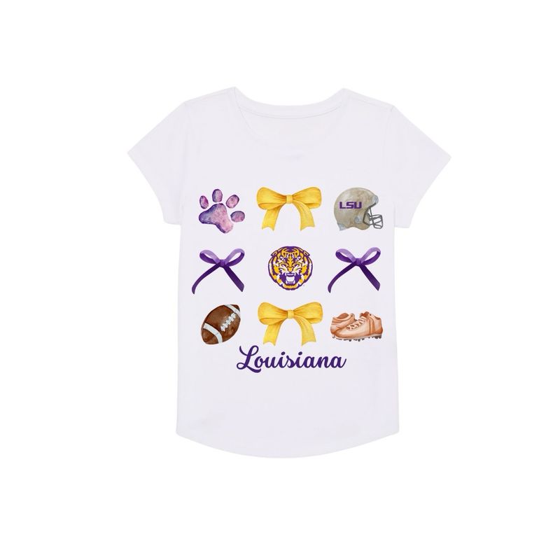 Girls Louisiana Football Tee