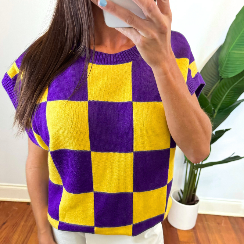 Game Day Checkered Top