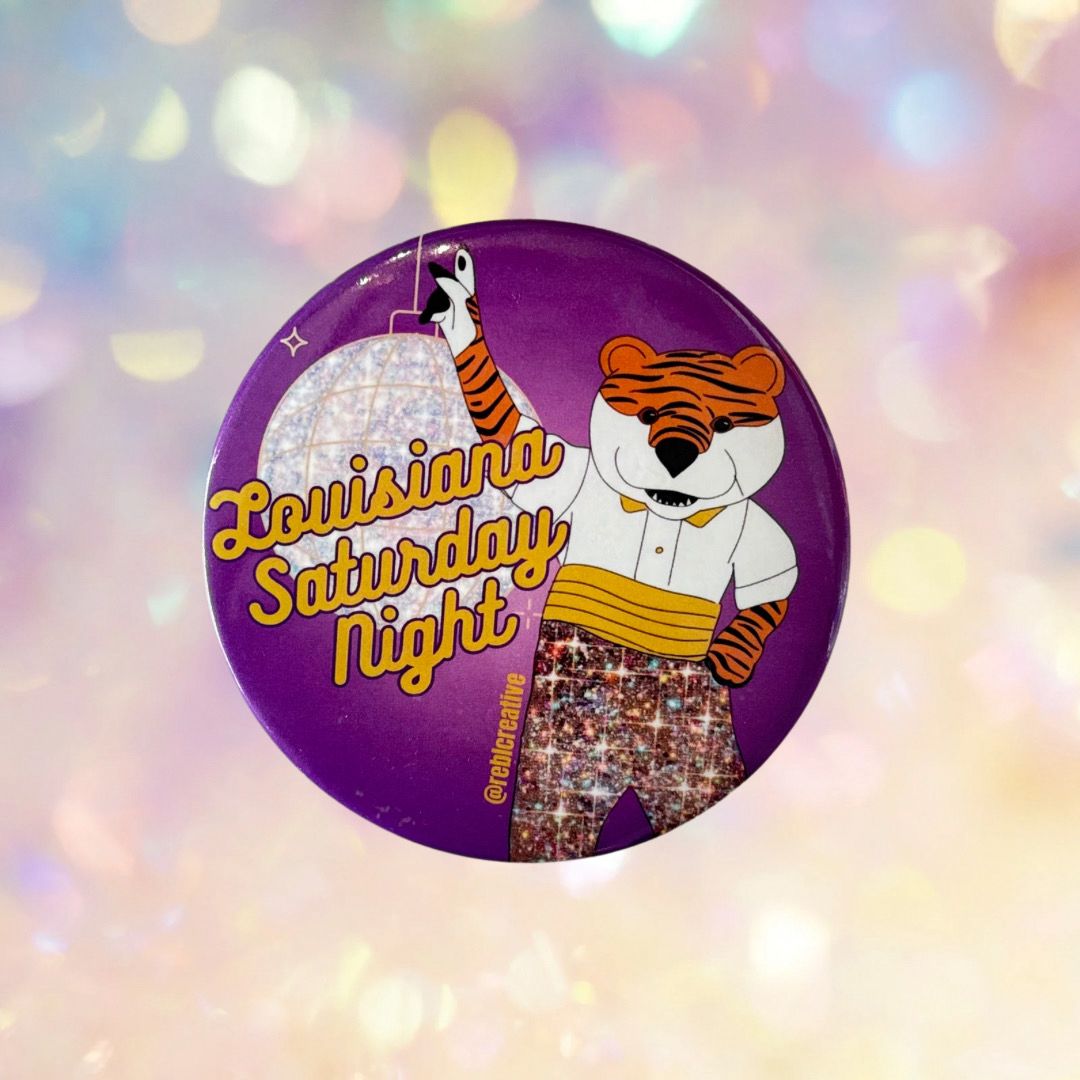 Louisiana Saturday Night Game Day Button