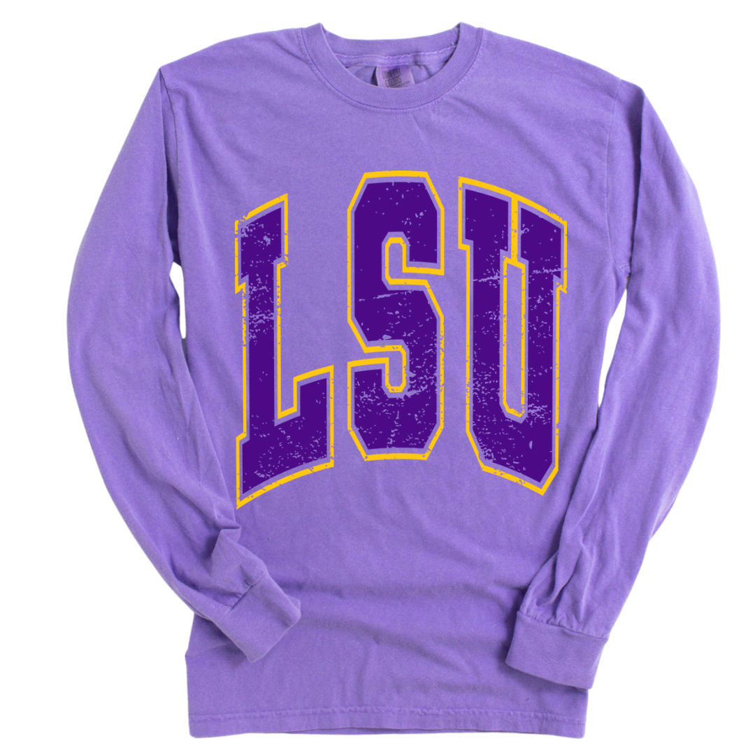 LSU Long Sleeve Comfort Colors T-Shirt