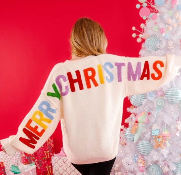 Merry Christmas Rainbow Sweater