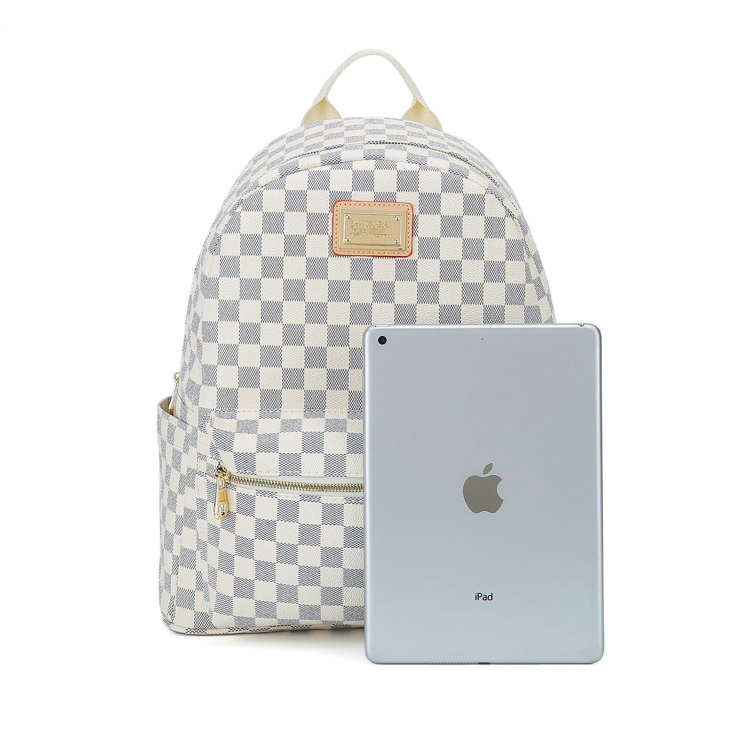 Luxe Checkered Backpack - Ivory