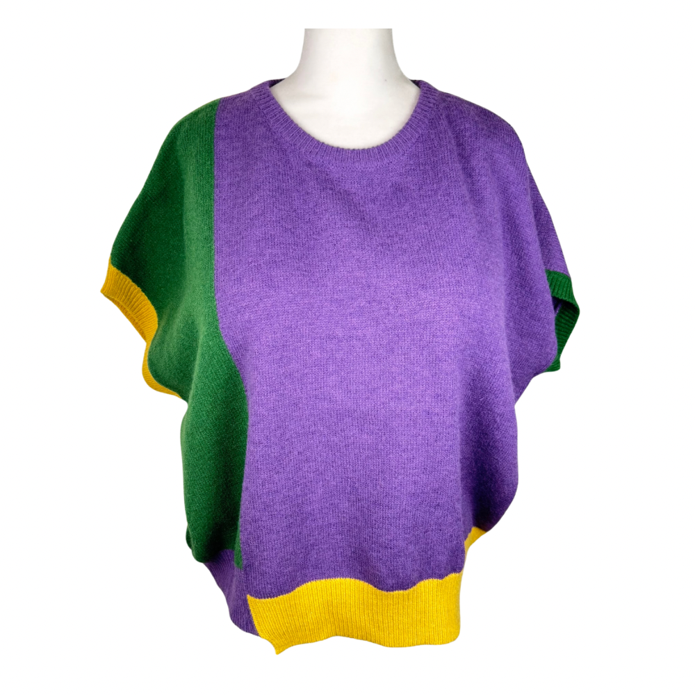Mardi Gras Color Block Top