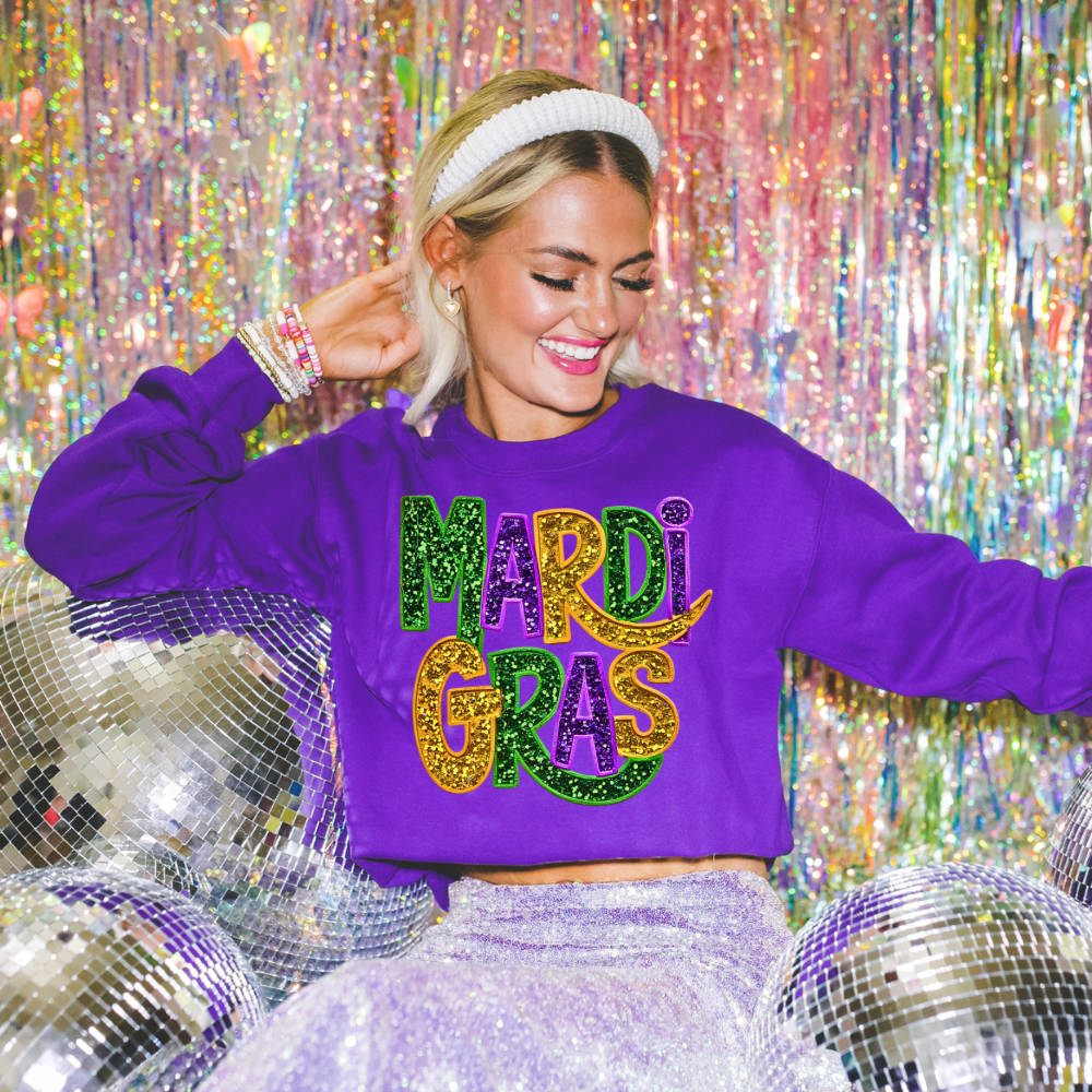 Glitzy Mardi Gras Sweatshirt