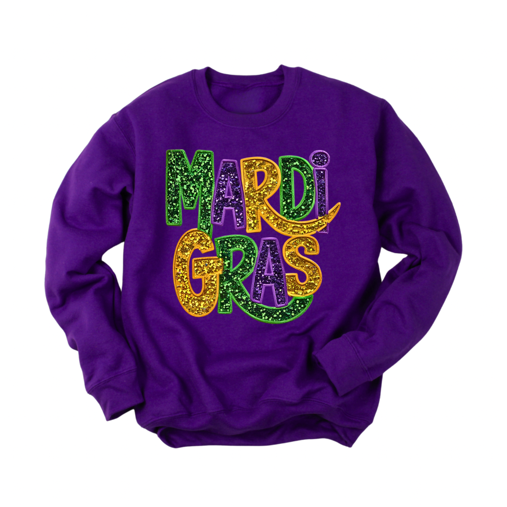 Glitzy Mardi Gras Sweatshirt