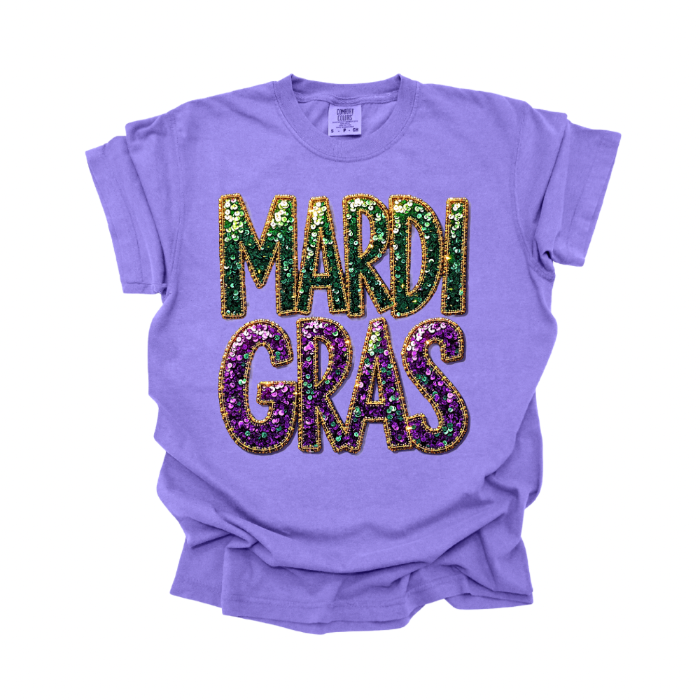 Mardi Gras Bling Comfort Colors Tee