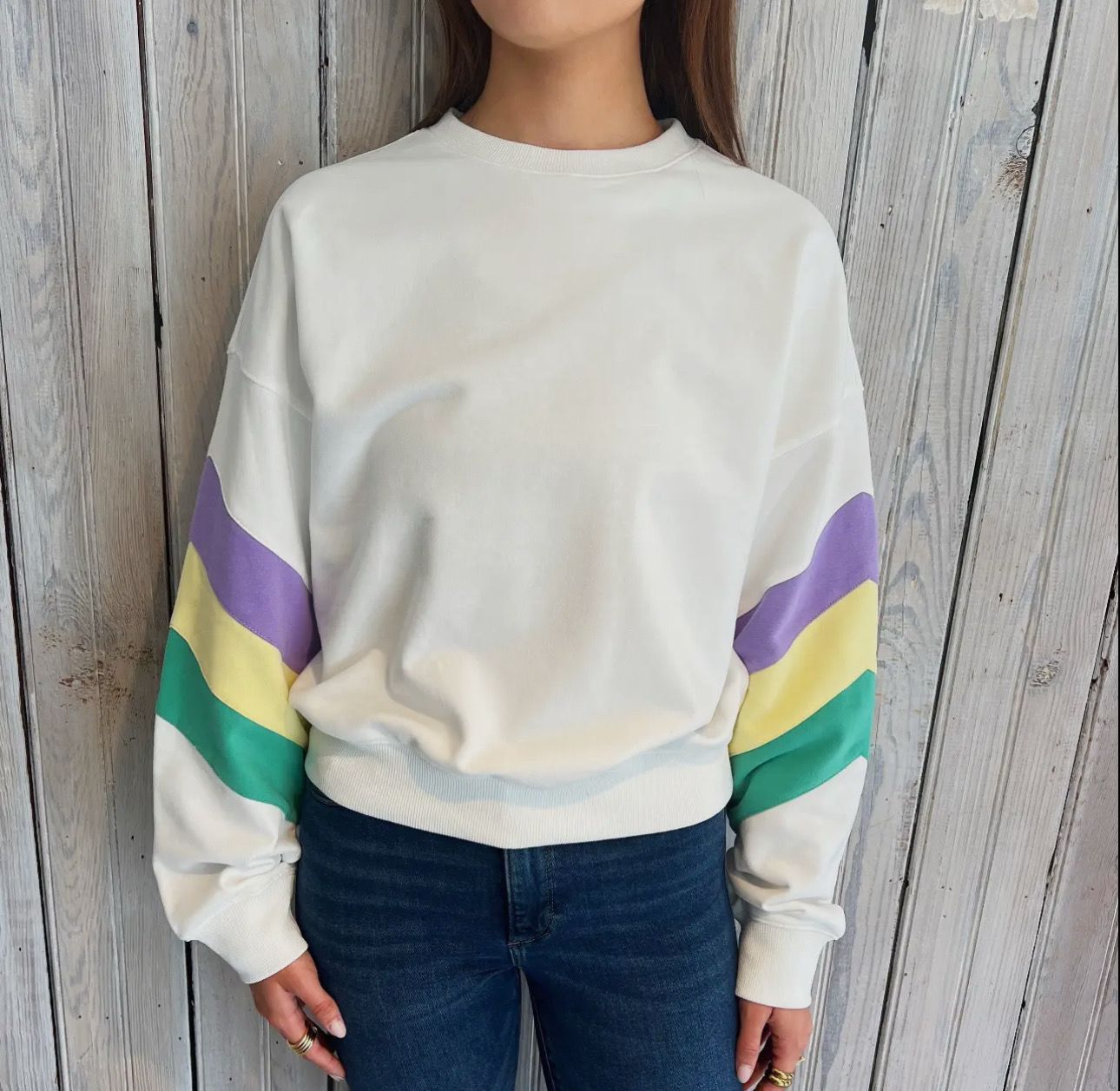Old Skool Color Block Mardi Gras Pullover