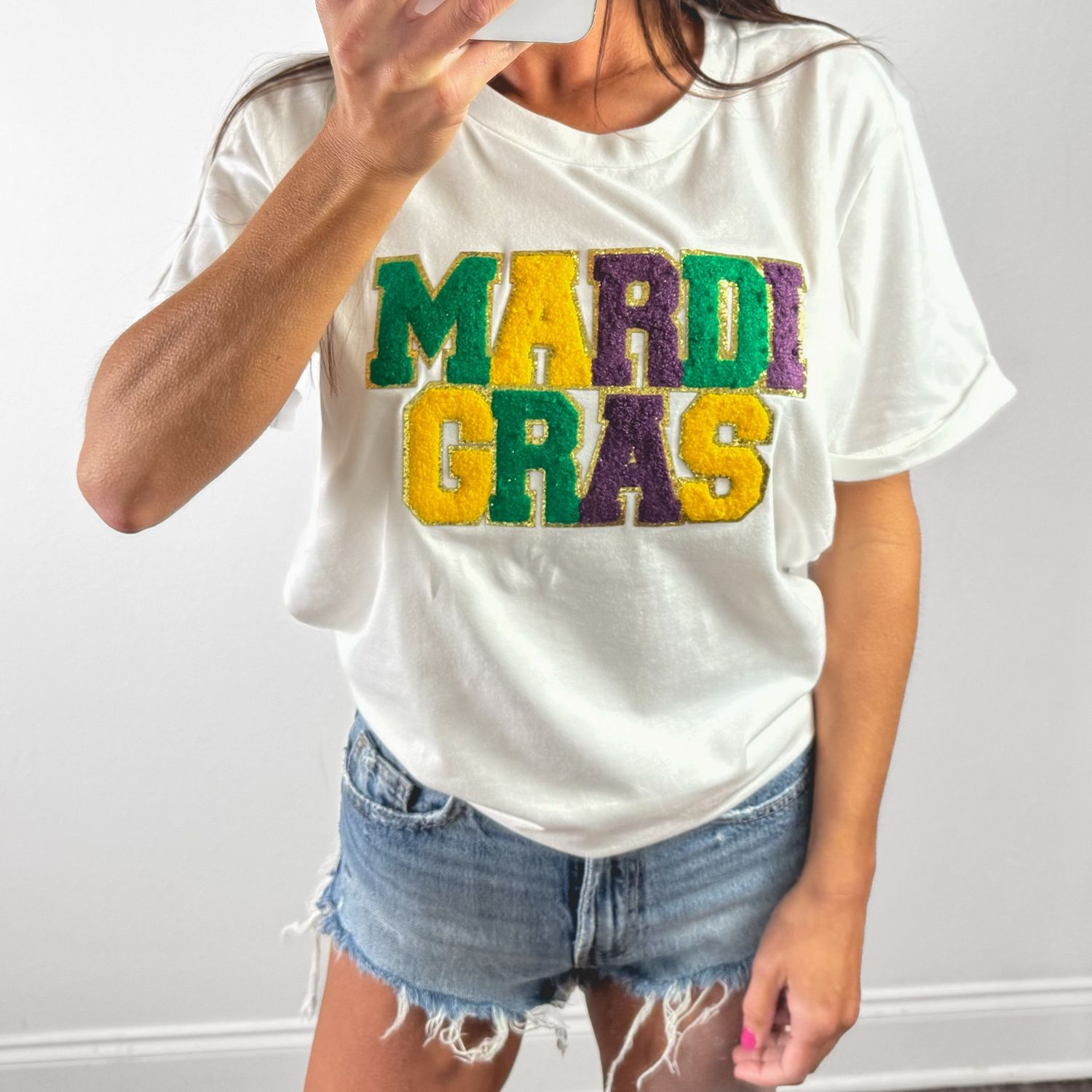 Mardi Gras Patch Top