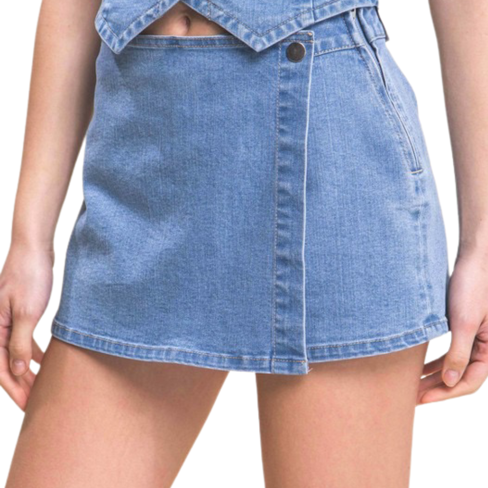 Light Denim Skort