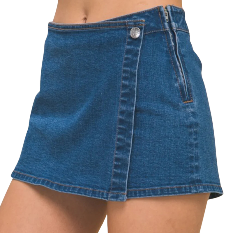Dark Blue Denim Skort