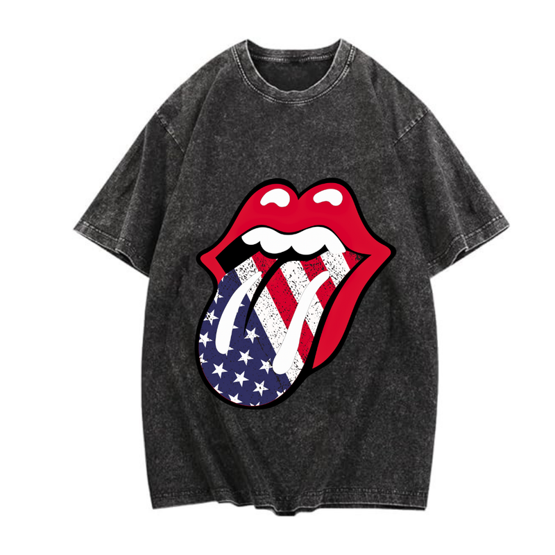 USA Tongue Acid Wash Tee