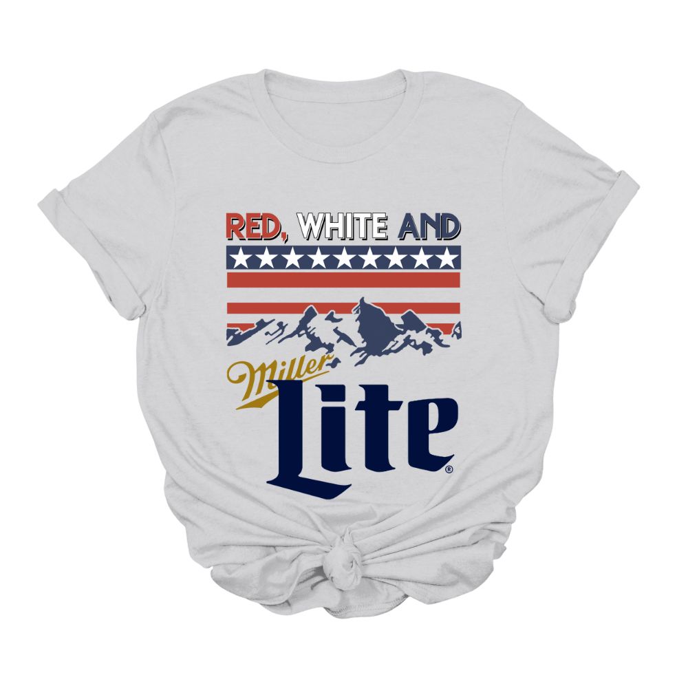 Red, White, And Miller Lite Tee