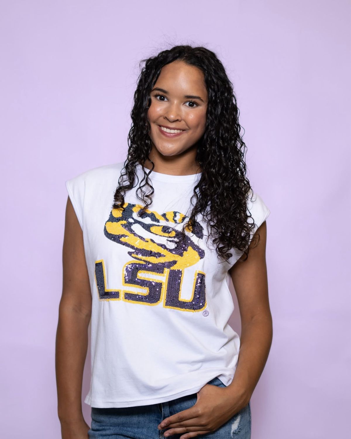 Sequined LSU Eye Of The Tiger Top