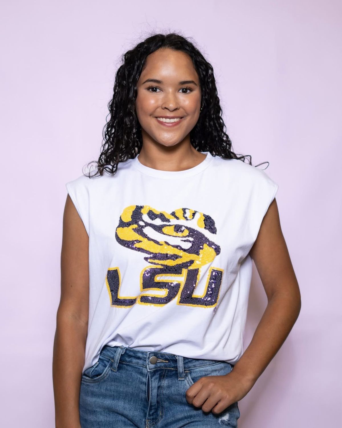 Sequined LSU Eye Of The Tiger Top