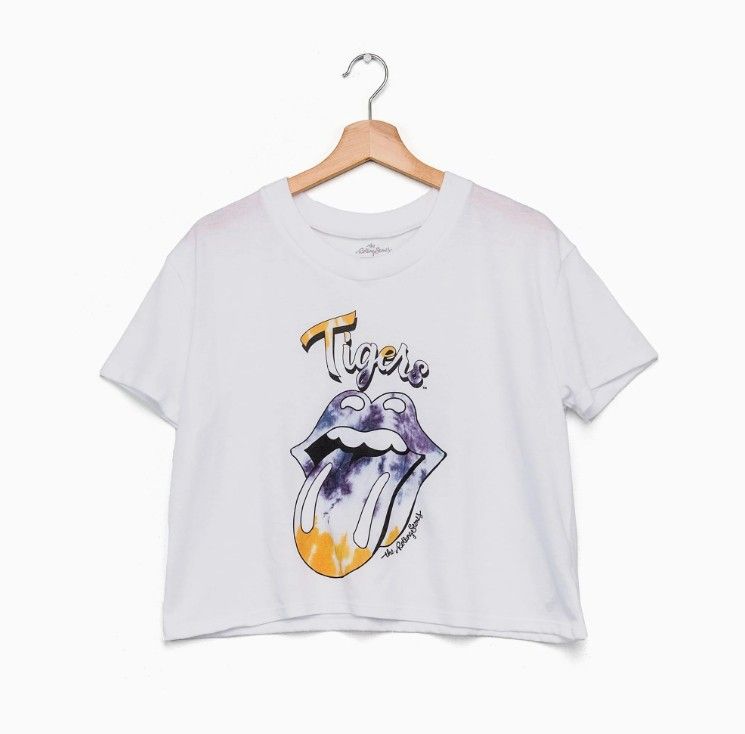 LSU Rolling Stones Tongue Crop