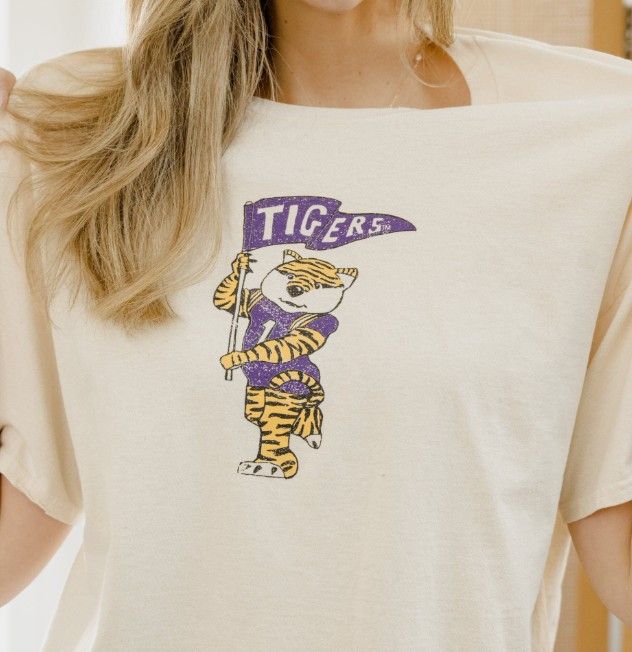 LSU Mike the Tiger Thrifted Tee