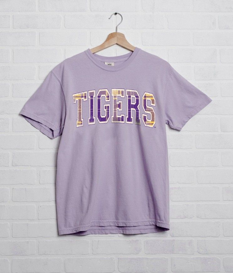 LSU Plaid Vintage style tee
