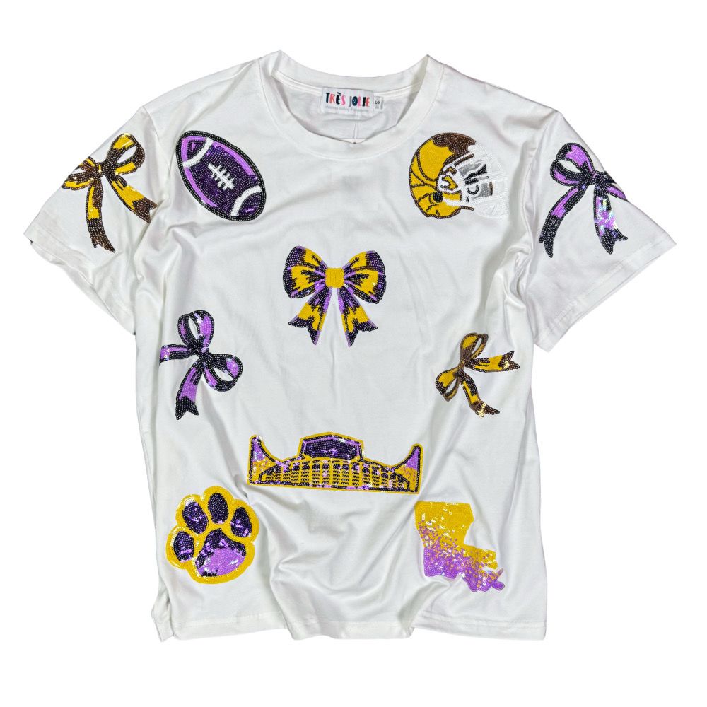 Sequined Coquette Game Day Top