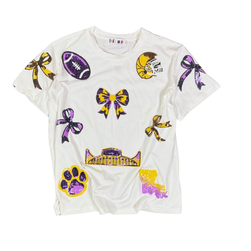Sequined Coquette Game Day Top