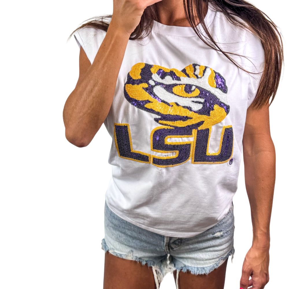 Sequined LSU Eye Of The Tiger Top