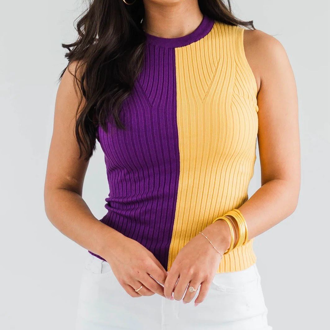 Game Day Color Block Sweater Tank