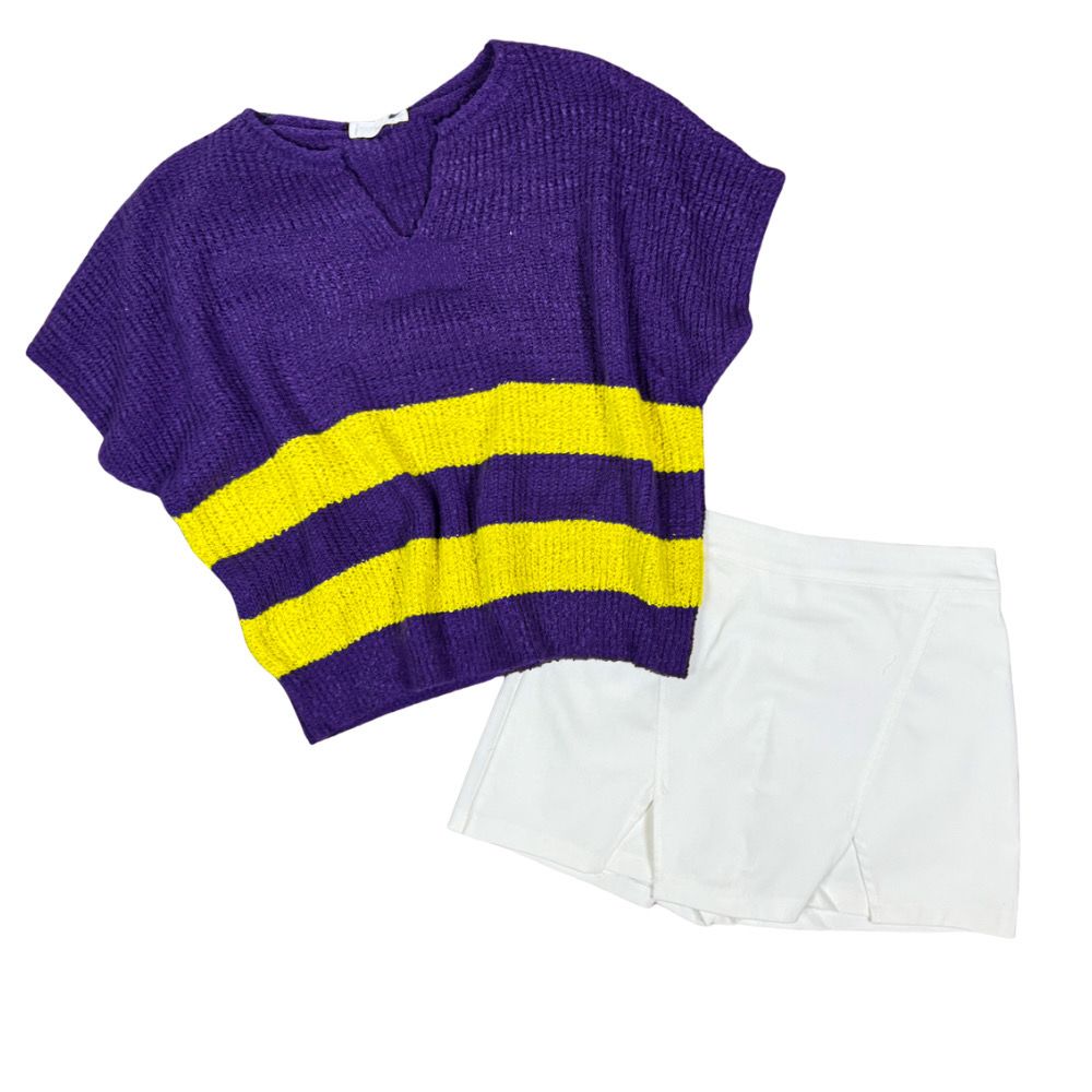 Game Day Color Block Stripe Top