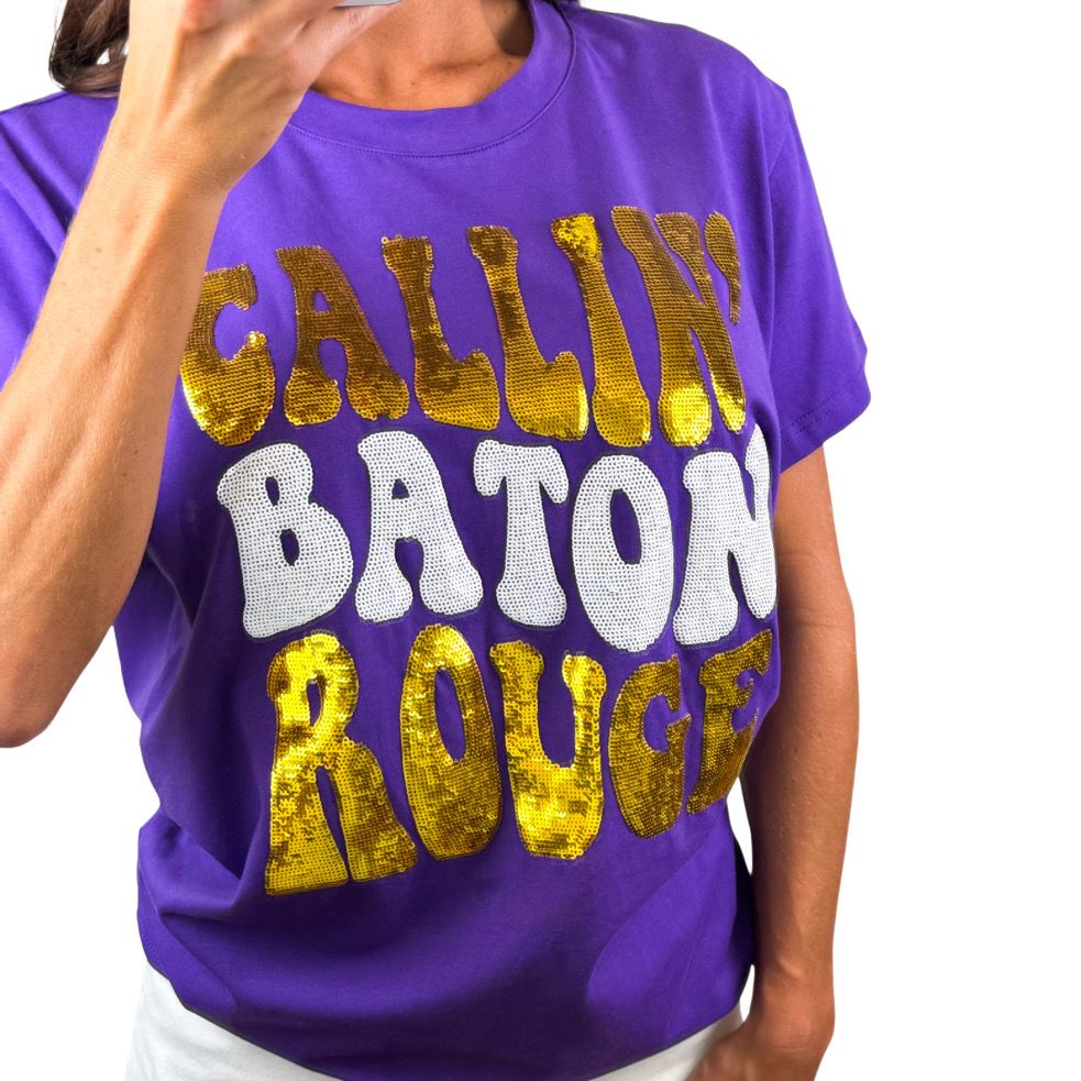 Callin’ Baton Rouge Sequin Tee