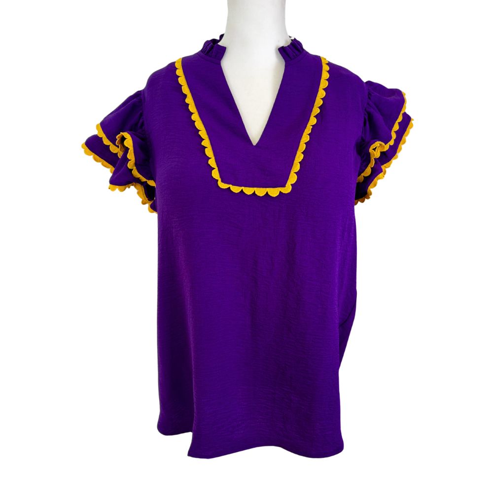 Game Day Flutter Sleeve Top