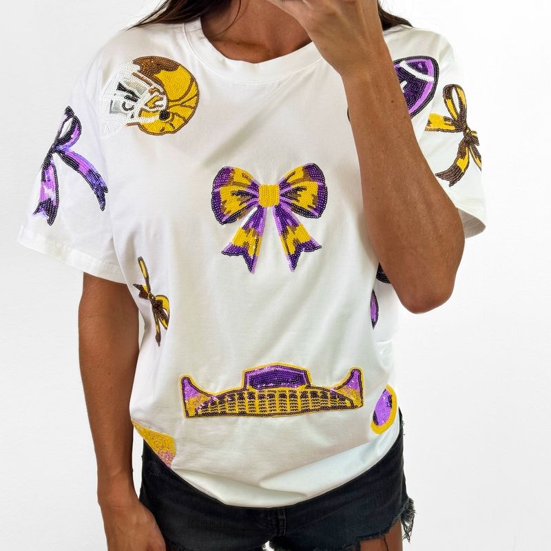 Game Day Coquette Sequin Tee