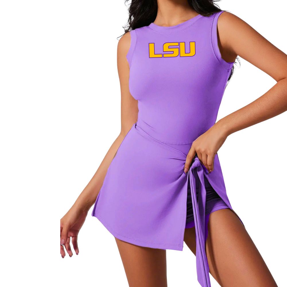 Front Wrap Game Day Dress - Lilac