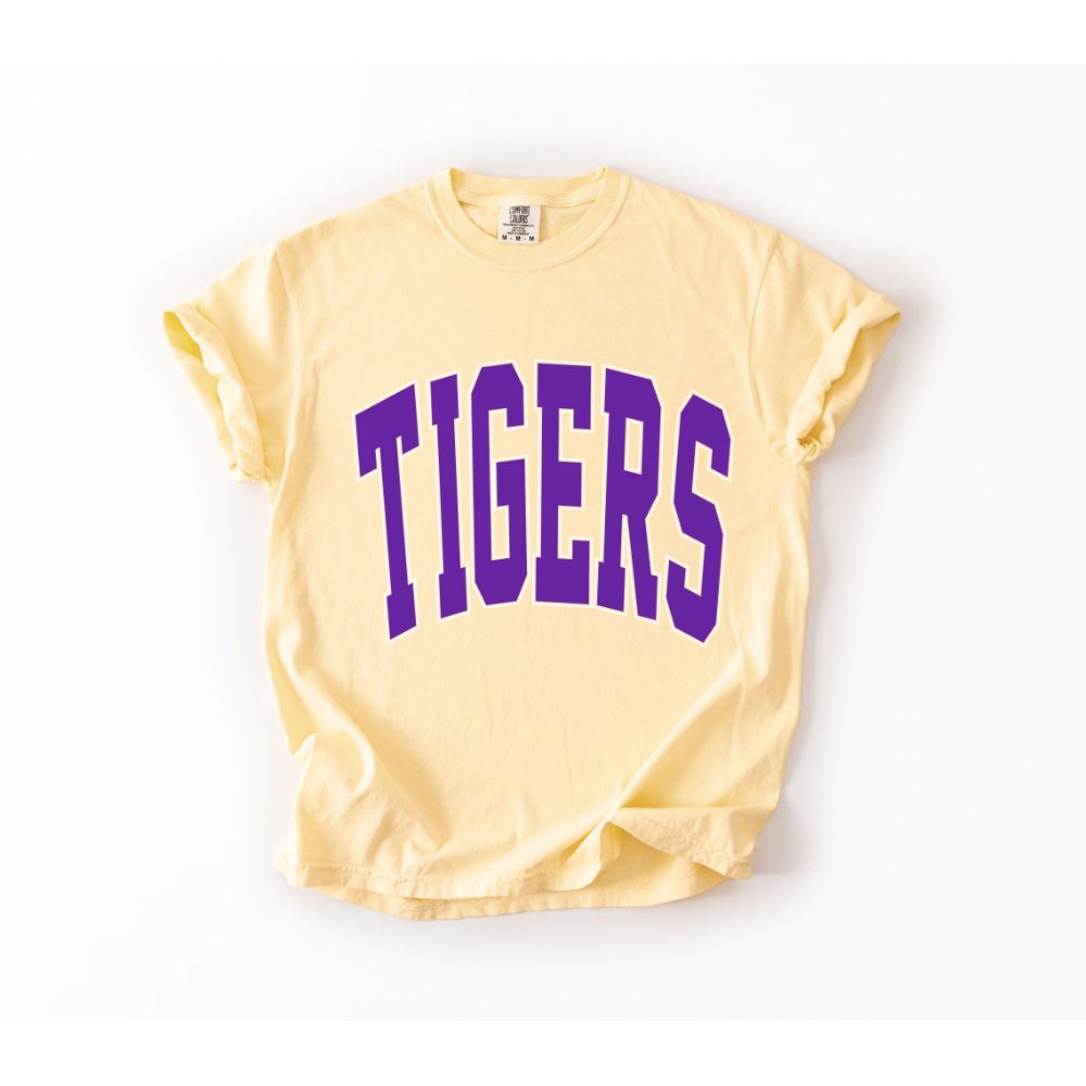 Pastel Varsity Tigers Comfort Colors Tee