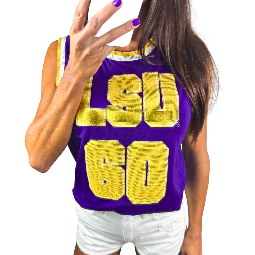 LSU Sequin Jersey Tank