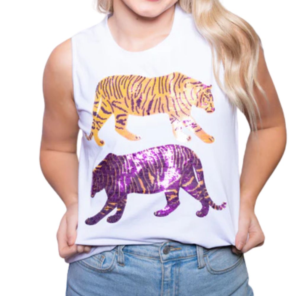 Sequin Tiger Double Trouble Tank