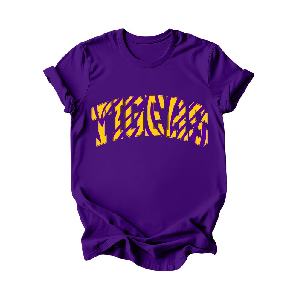Tigers Striped Varsity Arch Tee