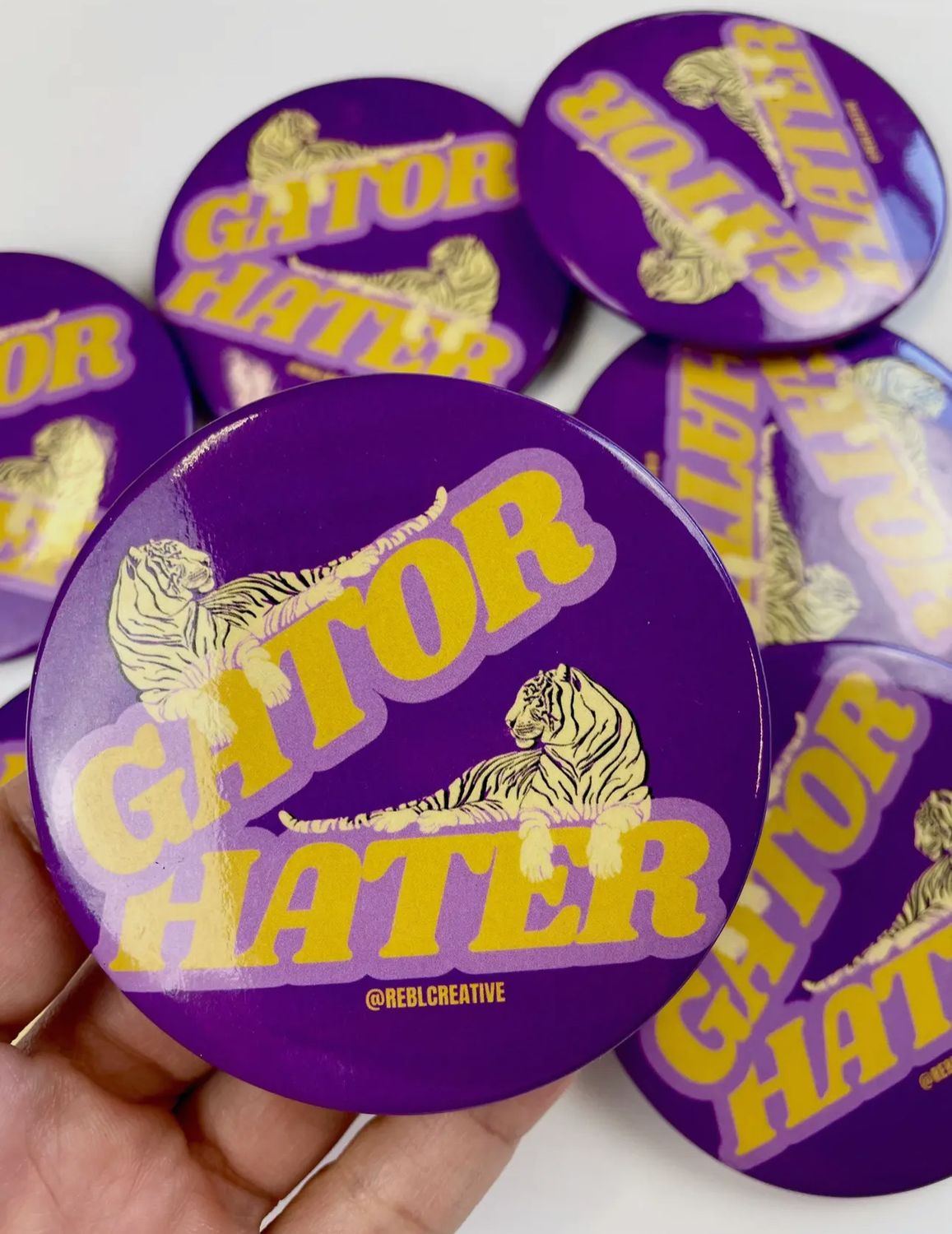 Gator Hater Game Day Button - Purple