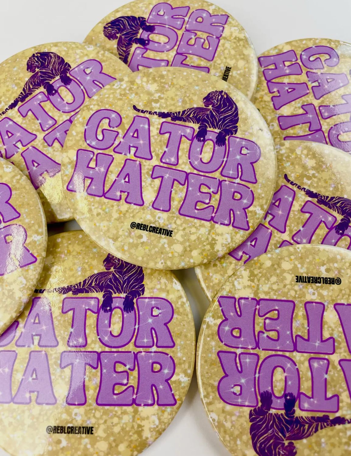 Gator Hater Game Day Button - Gold