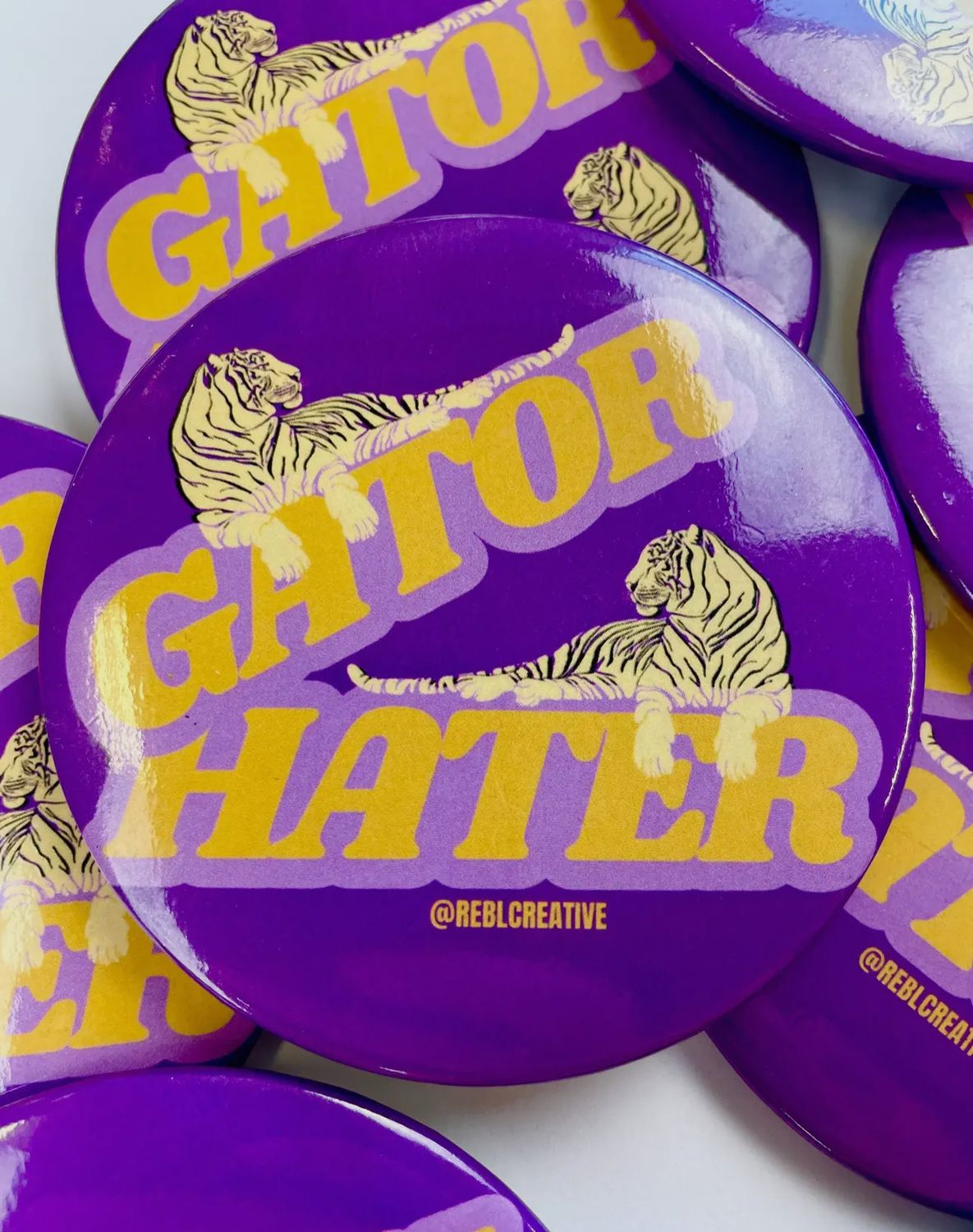 Gator Hater Game Day Button - Purple