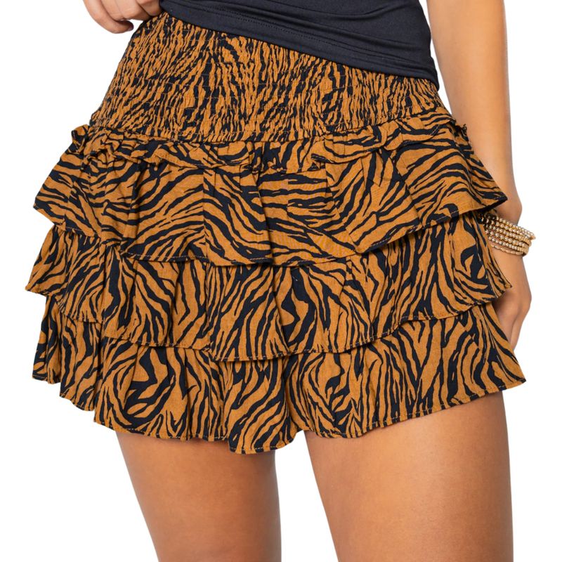 Tiger Print Ruffle Skort