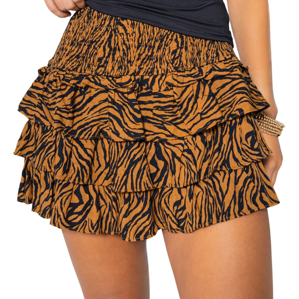 Tiger Print Ruffle Skort