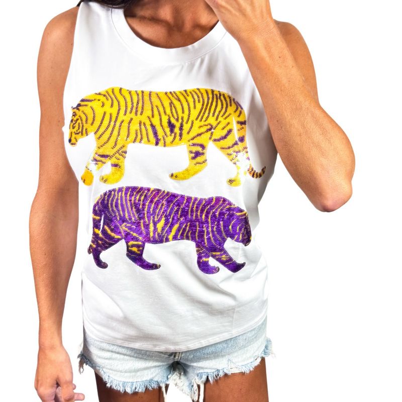Sequin Tiger Double Trouble Tank