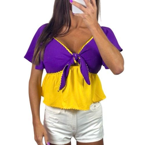Purple &amp; Gold Baby Doll Top