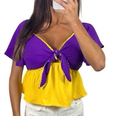Purple &amp; Gold Baby Doll Top
