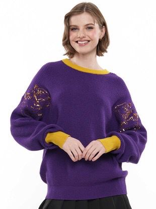 Purple and Gold Sequin Tiger Sweater