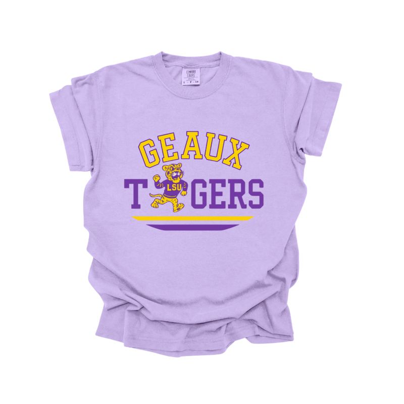 Geaux Tigers Throw Back Comfort Colors T-Shirt