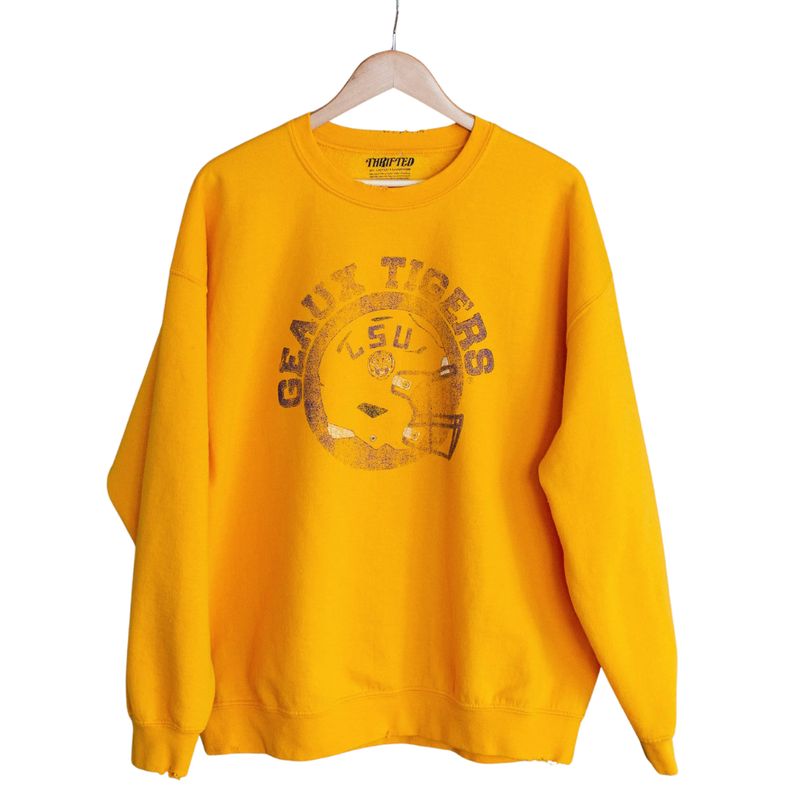 Geaux Tigers GOLD Thrifted Pullover