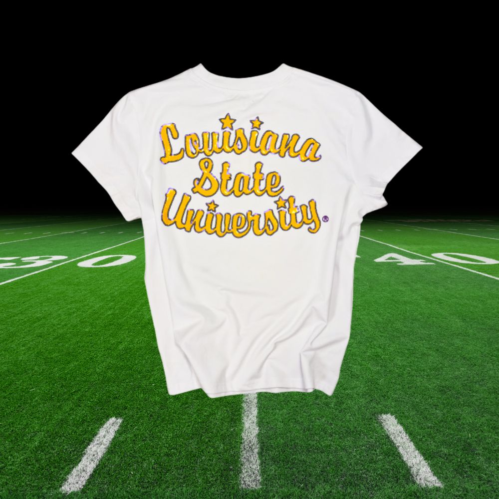 Sequin LSU Mascot Top