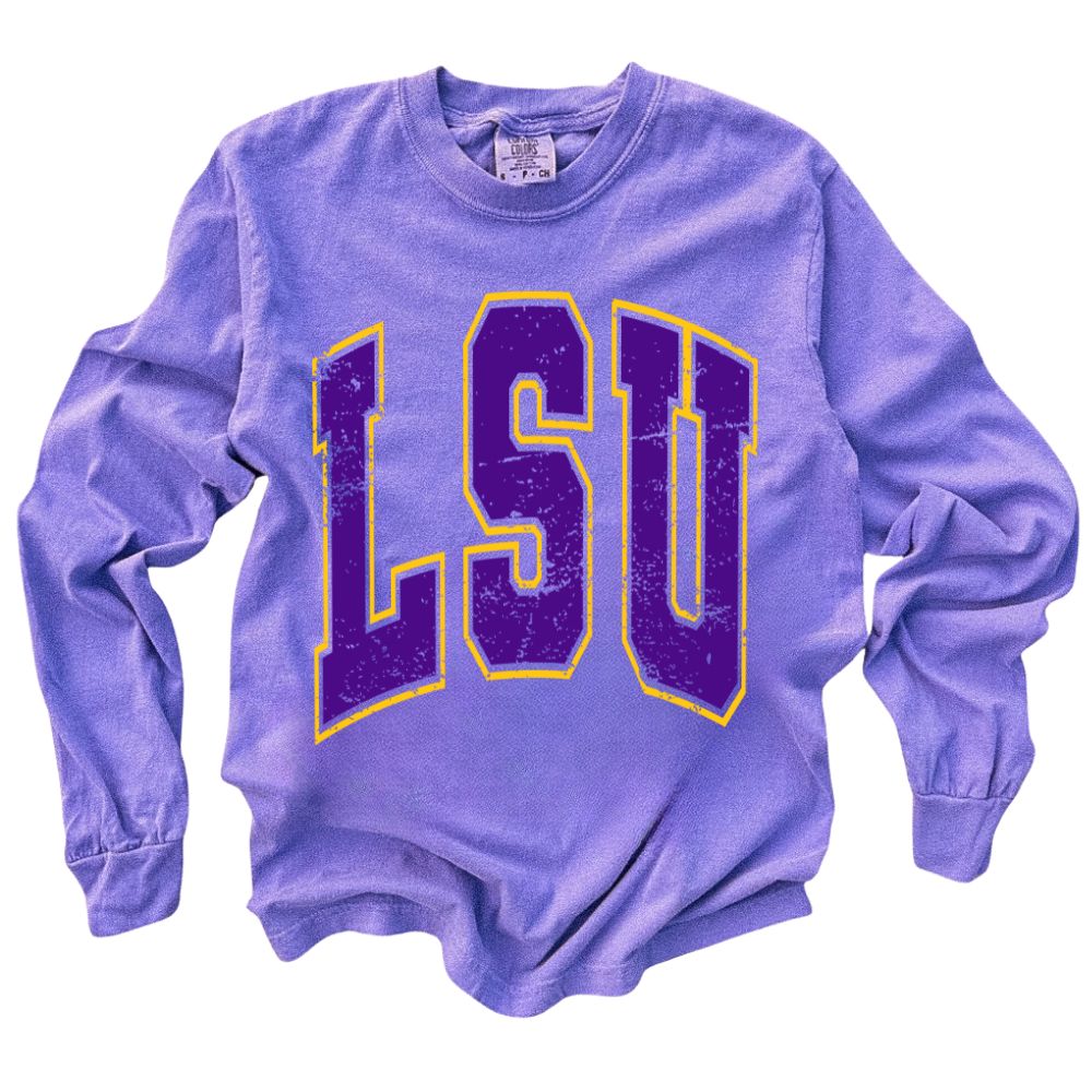 LSU Long Sleeve Comfort Colors T-Shirt